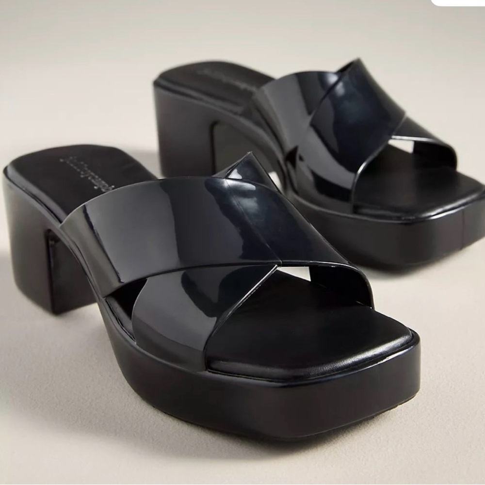 Jeffery Campbell bubblegum block heels platform mule sandals